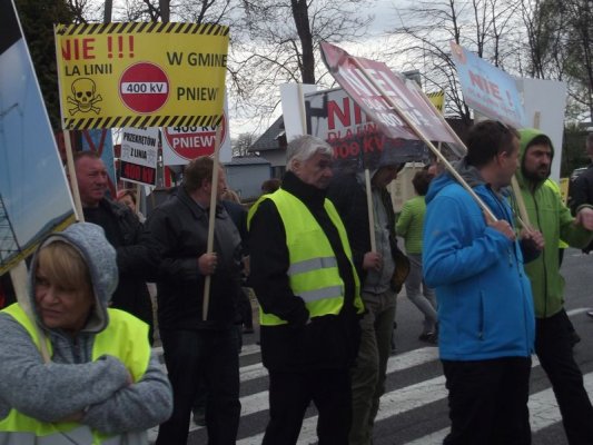 Protest mieszkańców gminy Pniewy przeciwko przebiegowi linii 400kV Kozienice – Ołtarzew
