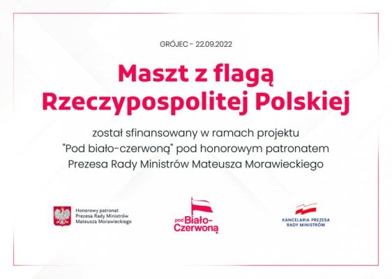 Nowy maszt z flagą Rzeczypospolitej Polskiej