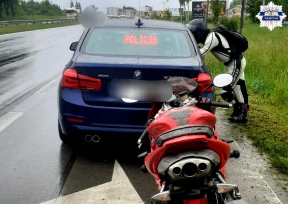 Motocyklista pędził trasą Warszawa - Grójec 141 km/h