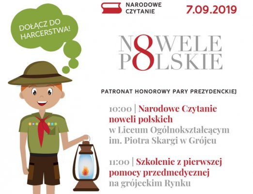 Narodowe Czytanie, Szkolenie z pierwszej pomocy i Gra miejska z harcerzami