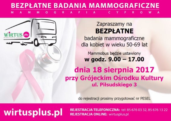 Bezpłatne badania mammograficzne w GOK