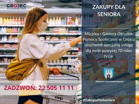 Zakupy dla Seniora - nowa usługa dla potrzebujących w Grójcu