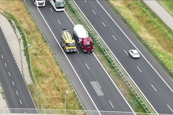 Policyjny dron w akcji na trasie S7 pod Grójcem. Aż 22 wykroczenia kierowców ciężarówek 