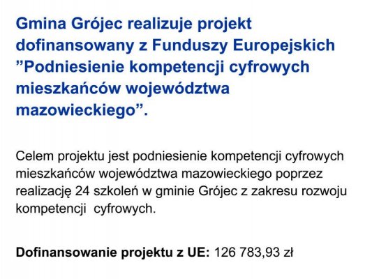 Szkolenia z kompetencji cyfrowych w Gminie Grójec 