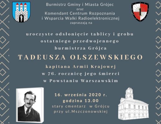 Odsłonięcie tablicy i grobu ostatniego przedwojennego burmistrza