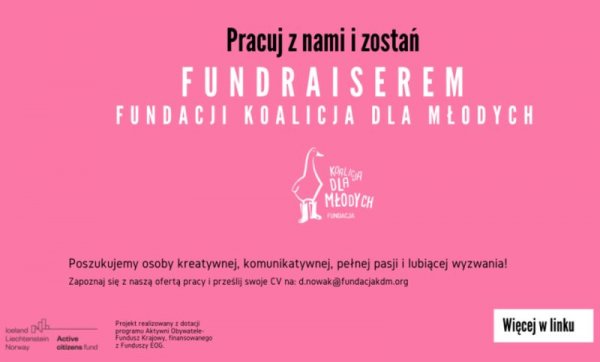 Fundacja Koalicja dla Młodych z Białobrzegów szuka pracownika