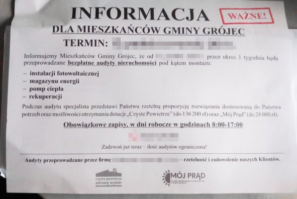 Urząd miasta w Grójcu ostrzega! 