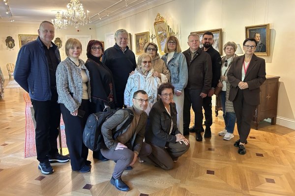 Delegacja ukraińskich naukowców w Muzeum w Warce