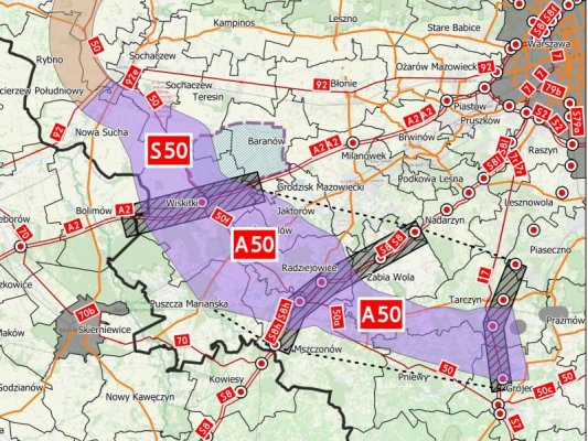 Rusza projektowanie dwóch odcinków Obwodnicy Aglomeracji Warszawskiej