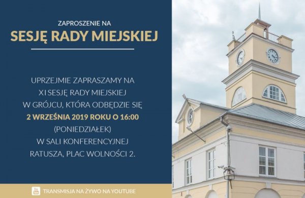 Zaproszenie na sesję Rady Miejskiej w Grójcu
