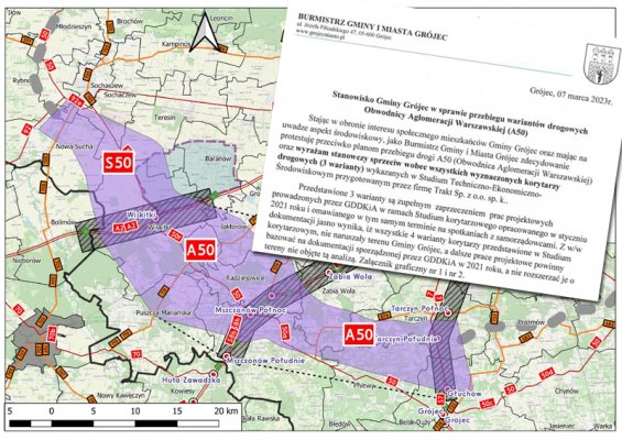 Stanowisko Gminy Grójec w sprawie budowy A50