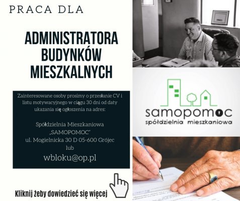 PRACA: Poszukiwany administrator budynków