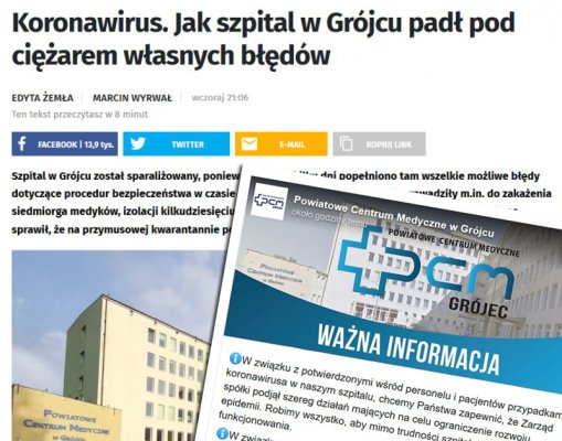 Koronawirus: dlaczego szpital w Grójcu został sparaliżowany