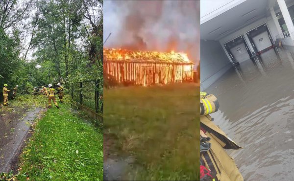 Pożary, powalone drzewa, podtopienia. Skutki burzy w powiecie grójeckim