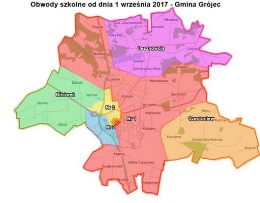Obwody szkolne od 1 września 2017 r. 