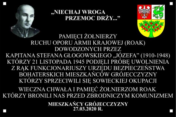 W Grójcu zostanie odsłonięta tablica Żołnierzy Wyklętych