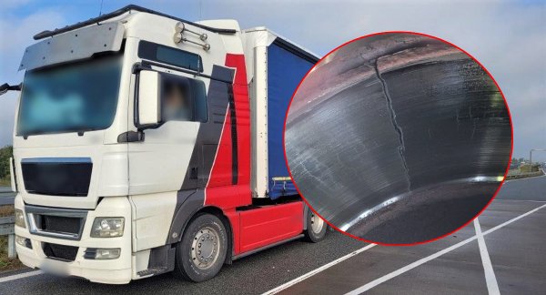 40-tonowy zespół pojazdów z niebezpieczną usterką zatrzymany pod Grójcem