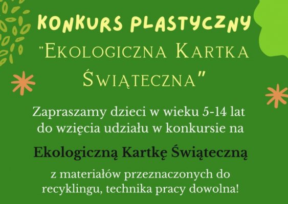 Startuje konkurs plastyczny na Ekologiczną Kartkę Świąteczną