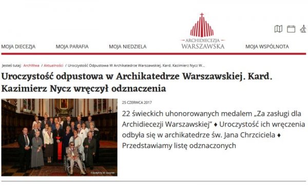 Medal dla Elżbiety Beliniak