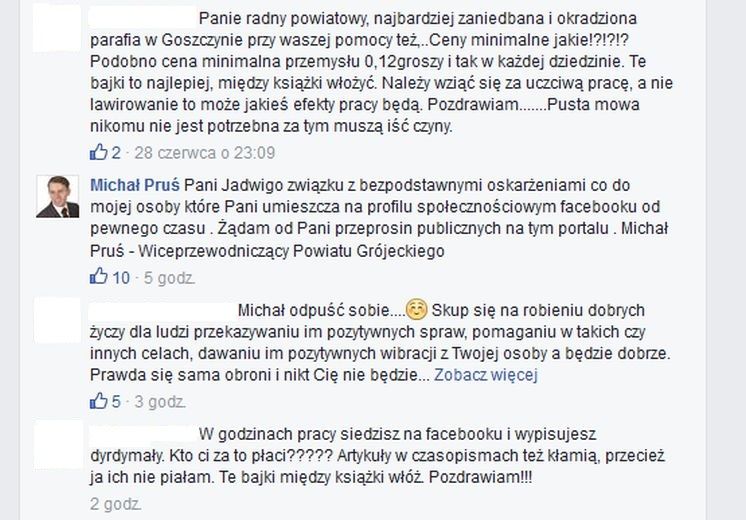 Fragment dyskusji z Facebooka