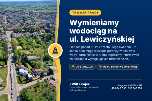 Remont sieci wodociągowej. Sprawdź, czy prace dotyczą Twojego miejsca zamieszkania 