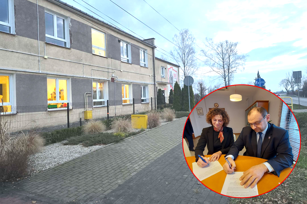 Umowę podpisali burmistrz Mogielnicy Robert Lipiec i prezes stowarzyszenia Ewa Mróz