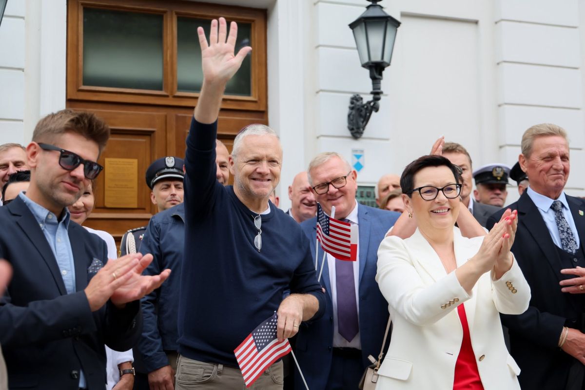 Ambasador Thomas Rose na pikniku Vivat Pułaski w Warce (fot. M. Marek)